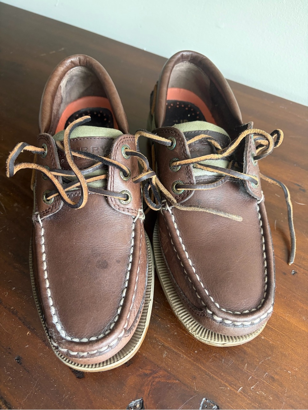 Sperry Top-Sider Men’s Brown Leather Moc Toe Boat Shoes Sz 8.5 Ivy League Preppy